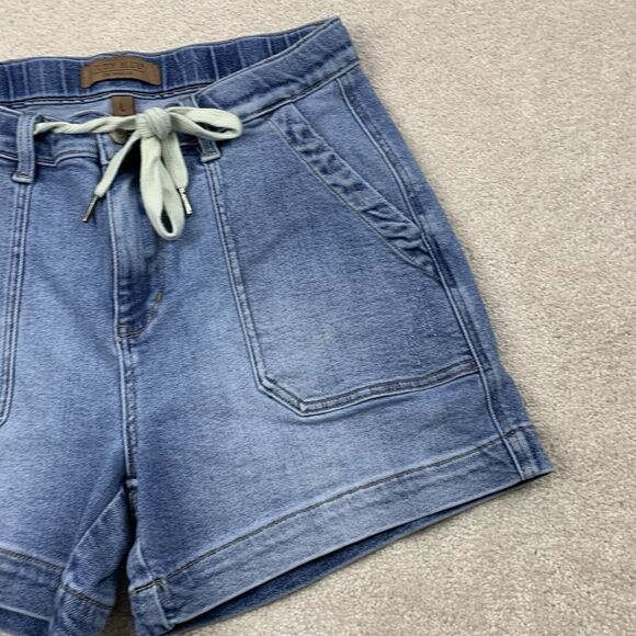 Judy Blue High Waist Womens Large Blue Stretch Denim Jogger Shorts - Picture 3 of 15